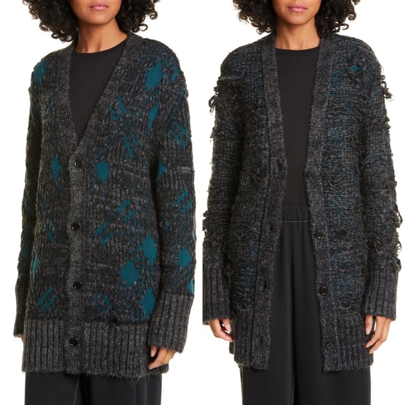 MM6 Maison margiela reversible distressed cardigan